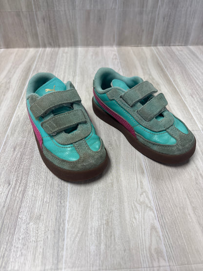 8c Puma Velcro Teal/Pink Shoes