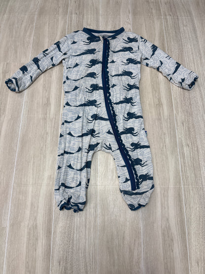 0-3m Kickee Pants Merimaid Romper - BLEMISH