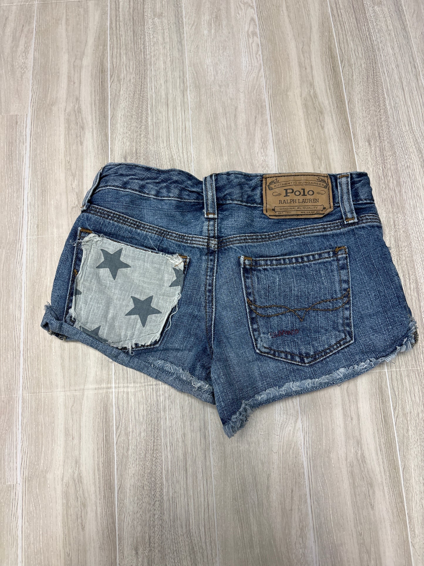 8 Denim American Flag Detailed Shorts