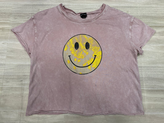 10/12 Pink Acid Smiley Graphic Tee - BLEMISH