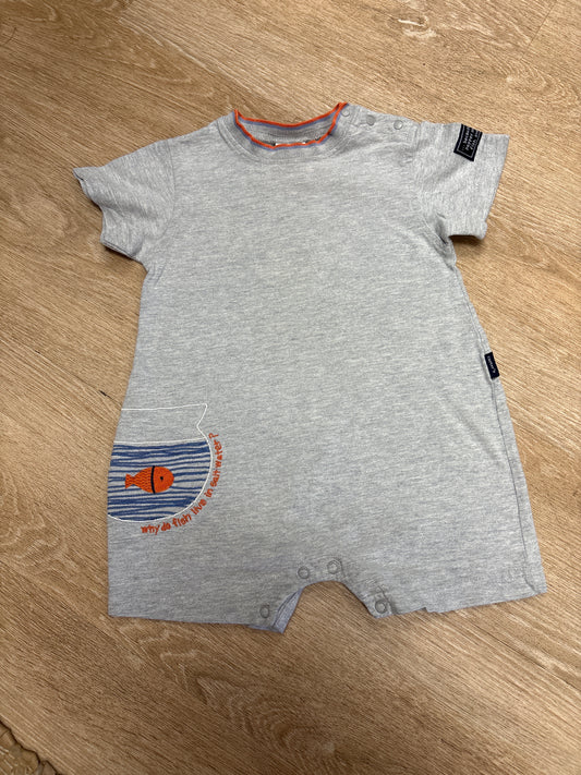 18-24m VINTAGE Carters Kids Grey Fishbowl Romper