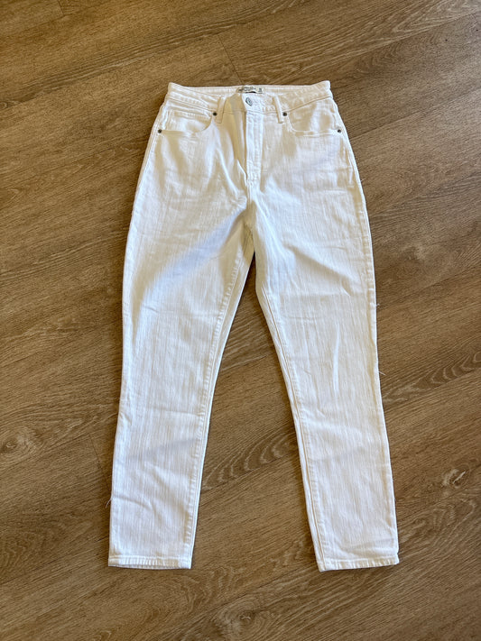 Womens 30/10r Abercrombie & Fitch White Skinny High Rise