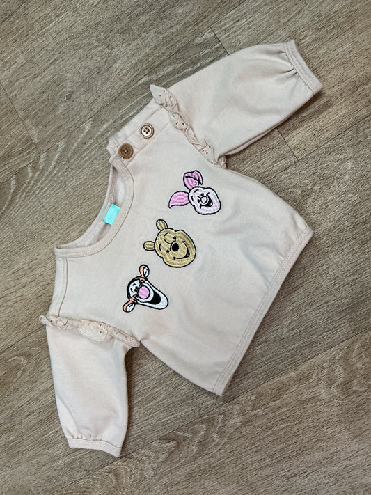 0-3m Winnie and Friends Ruffle Long Sleeve