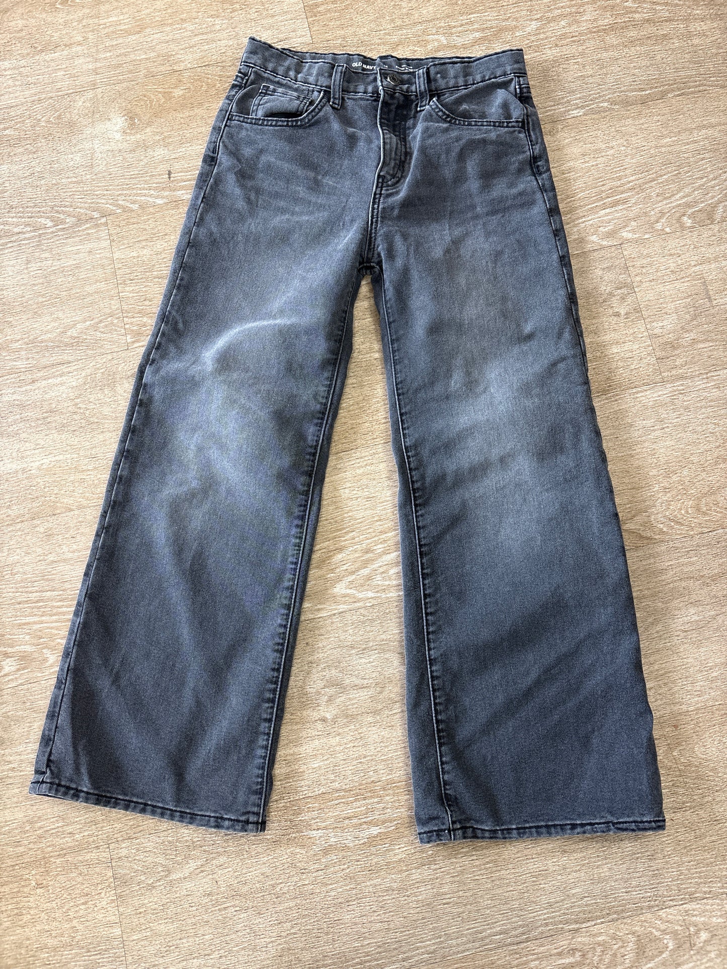 14 Black Wash Baggy Wide Leg Denim