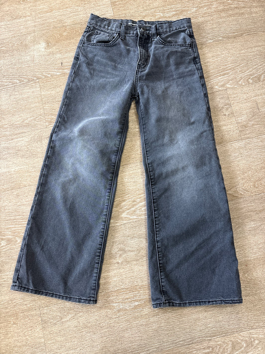 14 Black Wash Baggy Wide Leg Denim