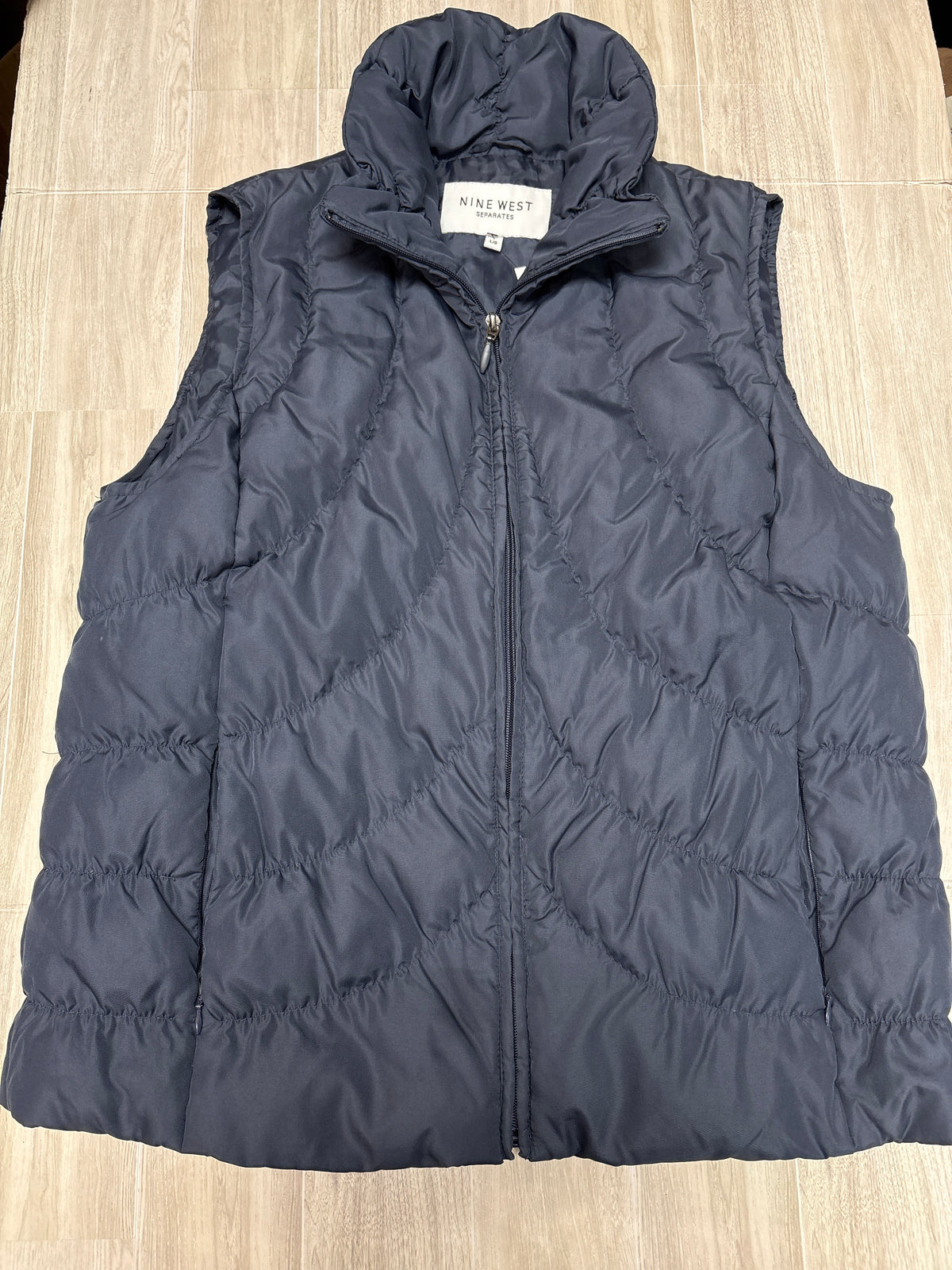 Womens Large Navy Nine West Quilted Puffer Vest