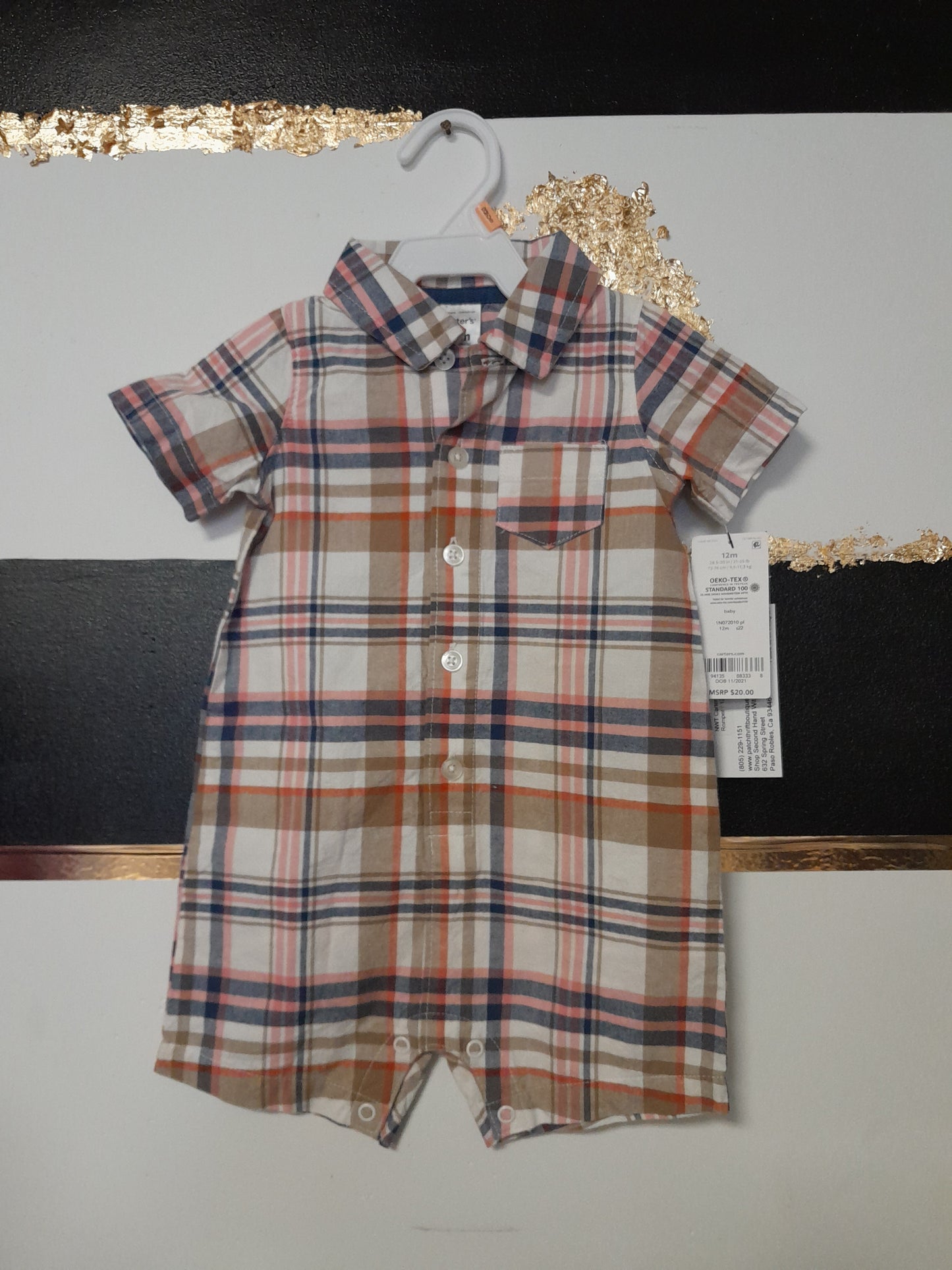 NWT Carters Button up Romper