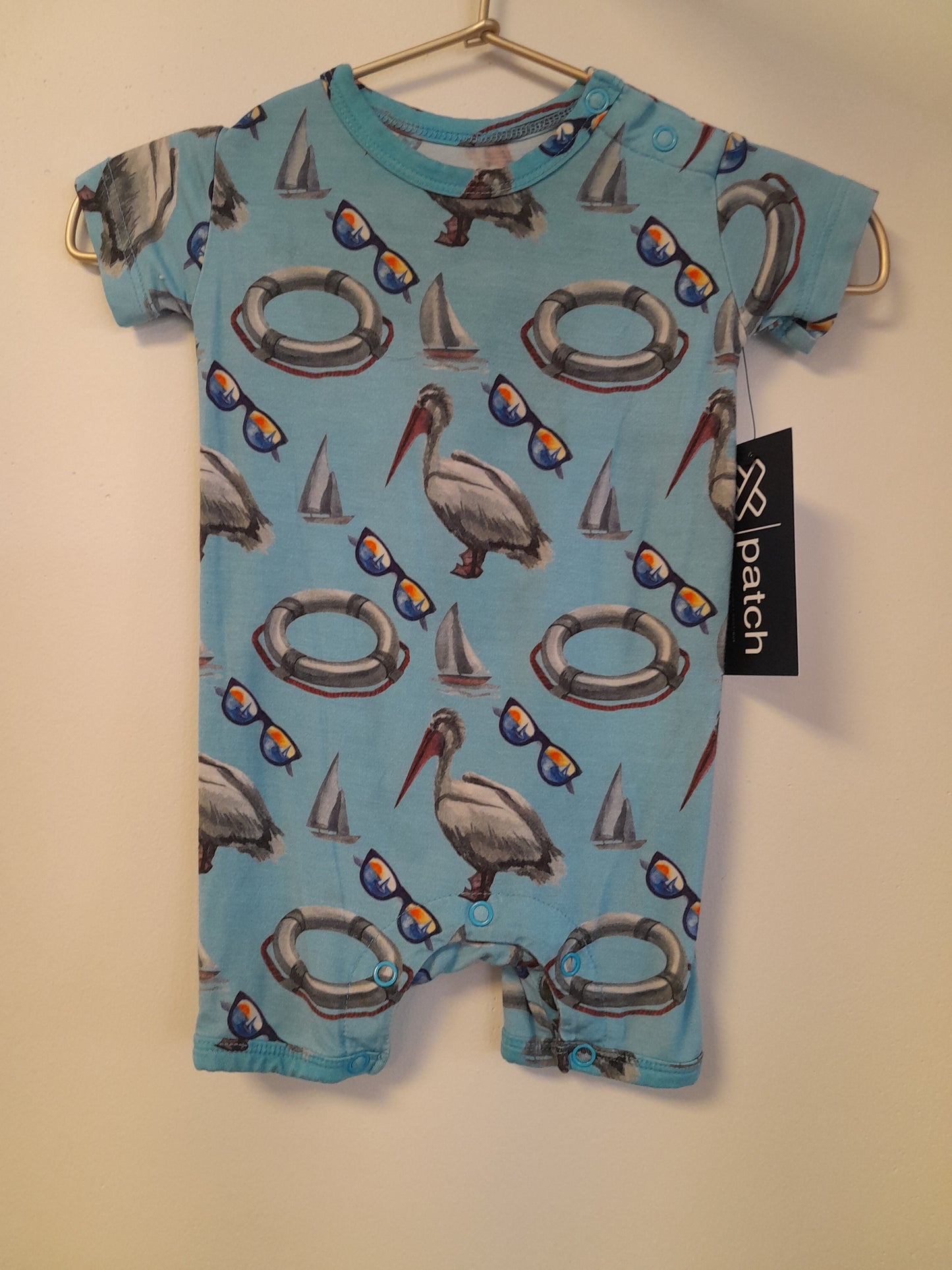 0-3m Little Bum Bums Pelican Romper