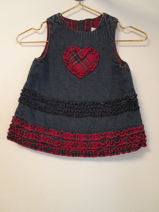 0-3m Denim Heart Dress