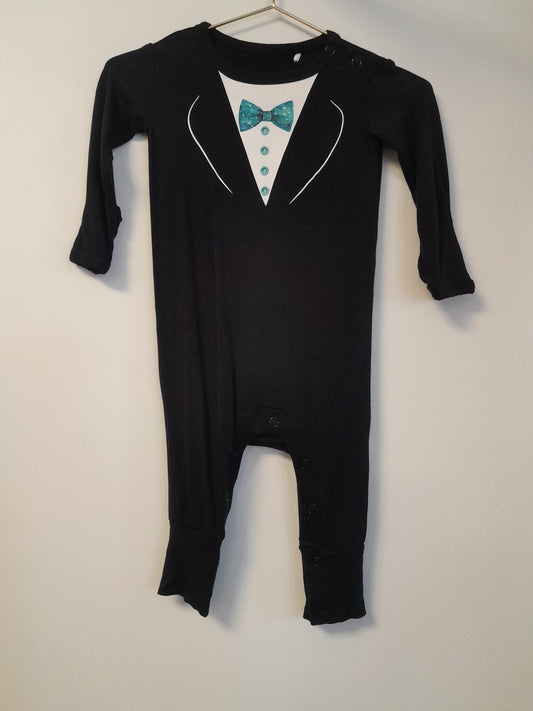 0-3m Posh Peanut Tuxedo Romper