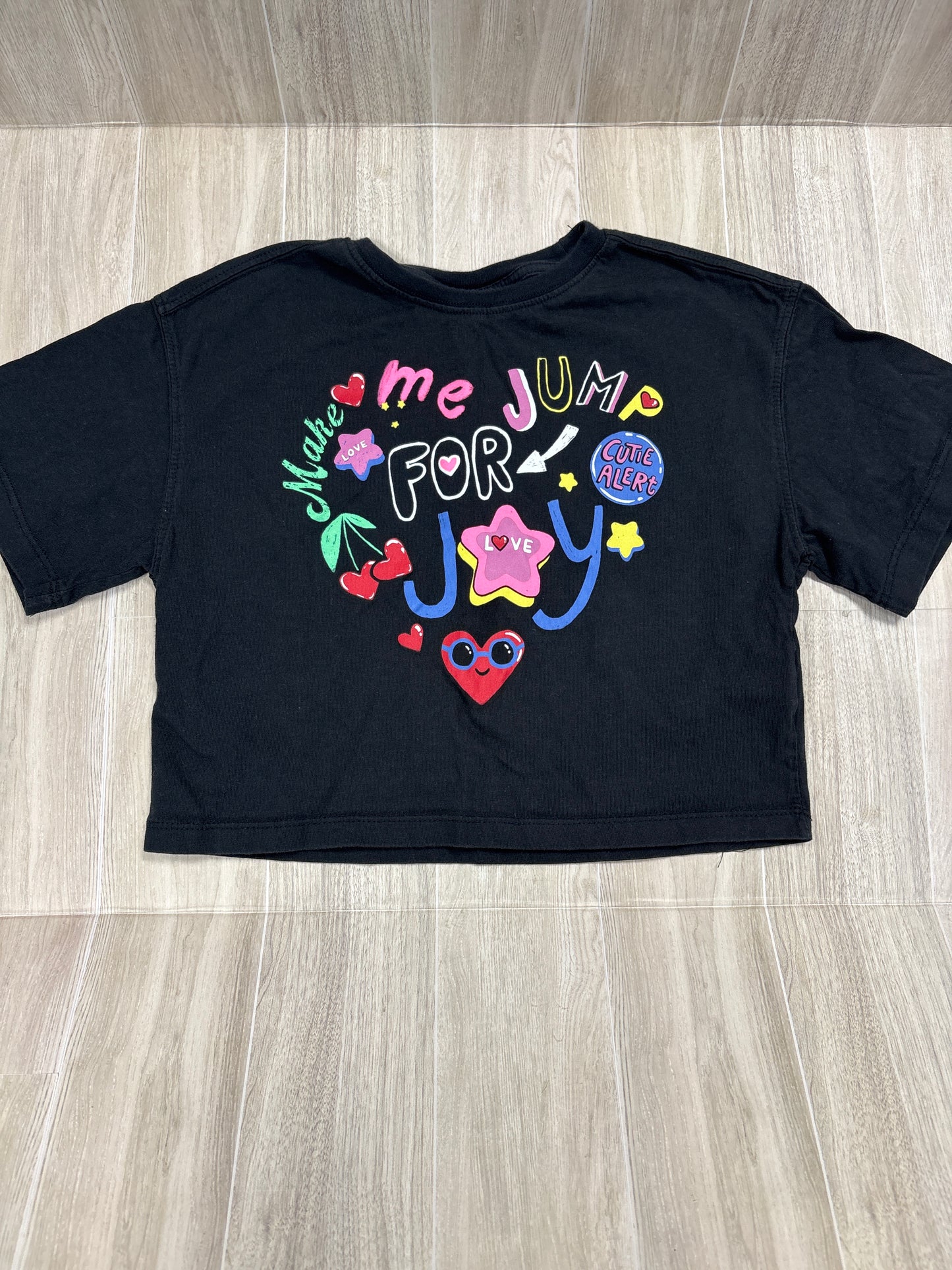 8/9 Zara Black Jump For Joy Graphic Tee