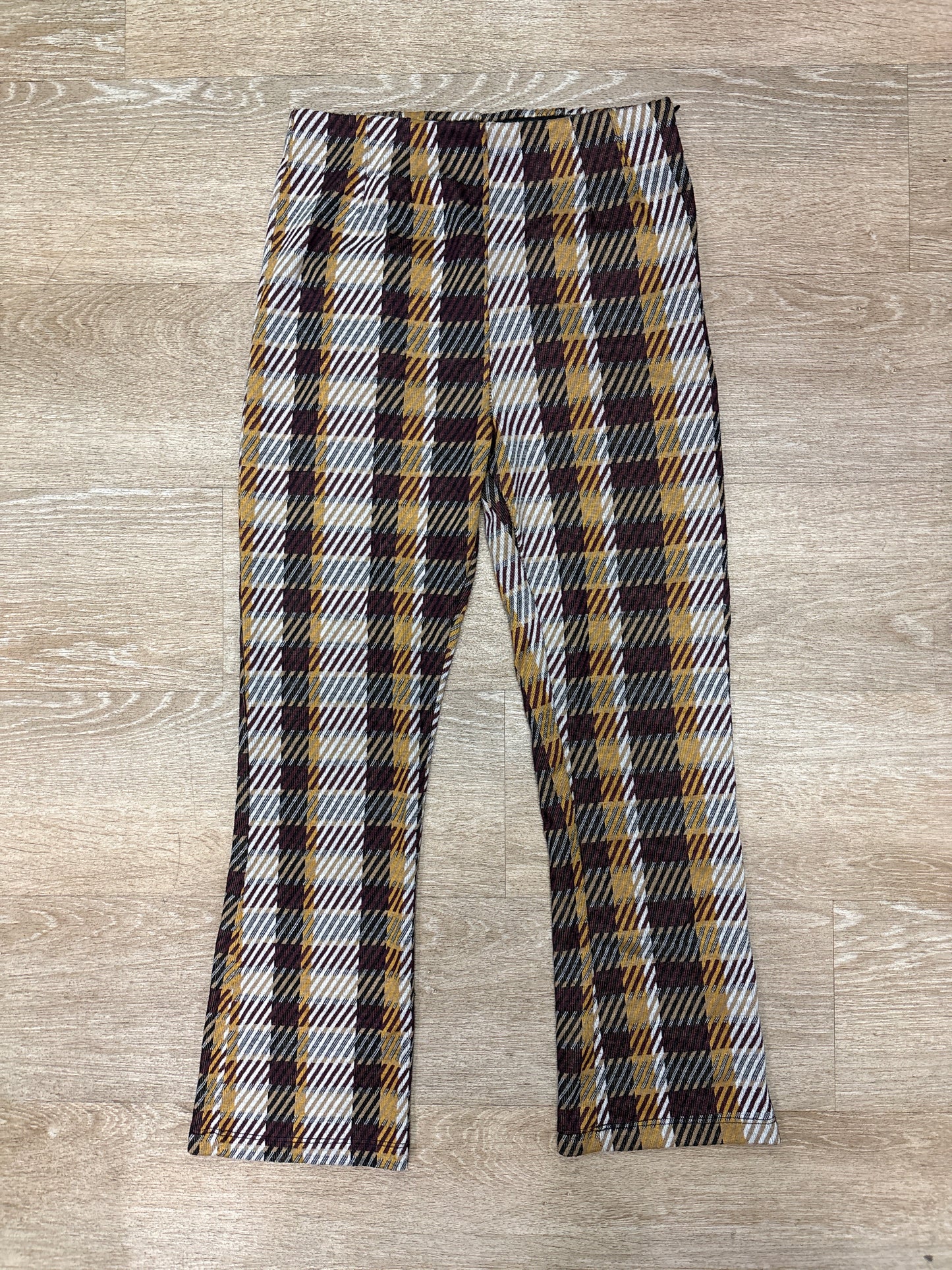 Womens 4 Houndstooth Mustard/Maroon Flares