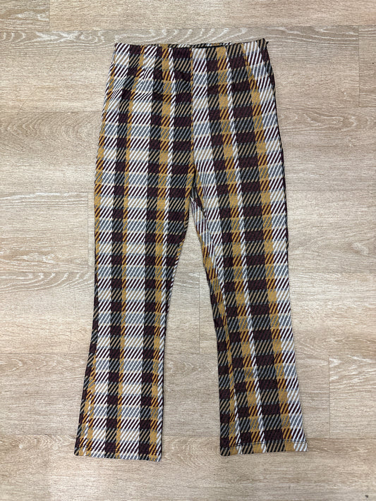 Womens 4 Houndstooth Mustard/Maroon Flares