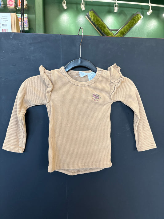 6-12m Jamie Kay Ribbed Ruffle Long Sleeve Top - Blemish