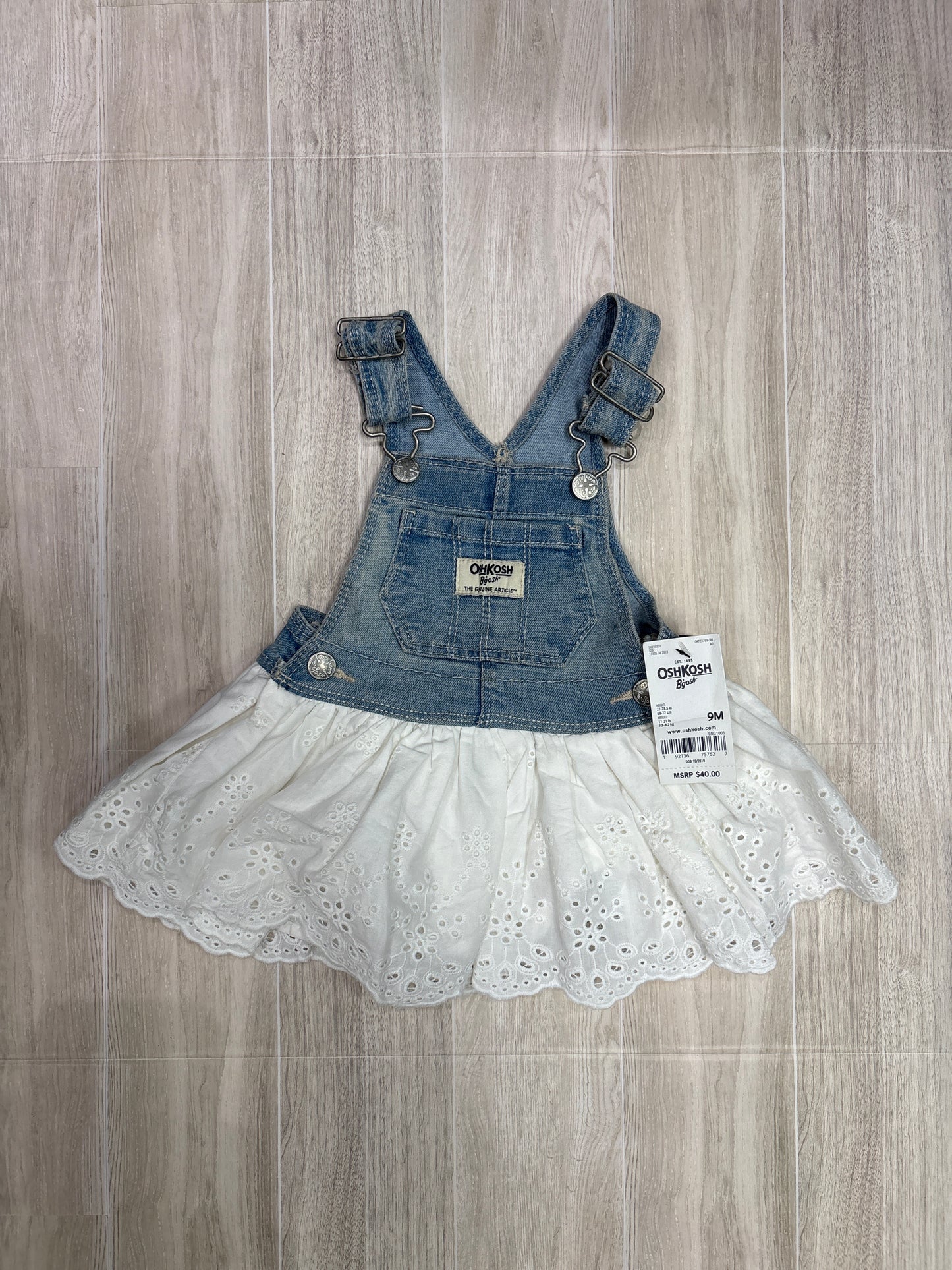 NWT 9m White Eyelet Overall Dress