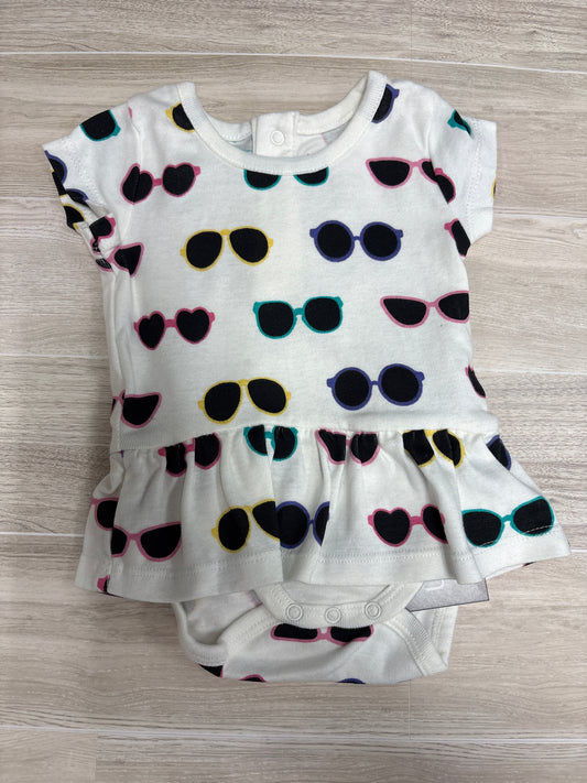 3-6m Monica + Andy Glasses Onesie