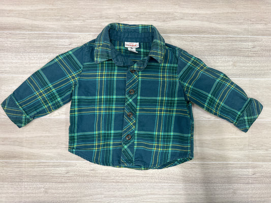 3-6m Green Plaid Long Sleeve