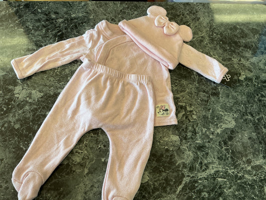 3-6m Pink Minnie Knit 3 Piece Set