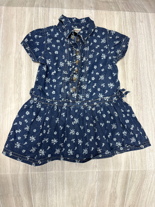 12-18m Denim Colored Floral Button Dress