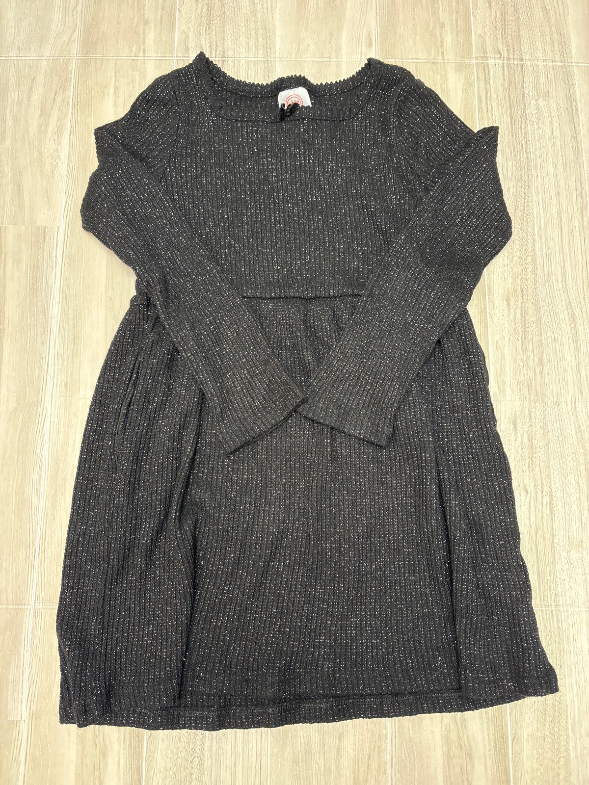 5T Black Knit Sparkle Long Sleeve Dress