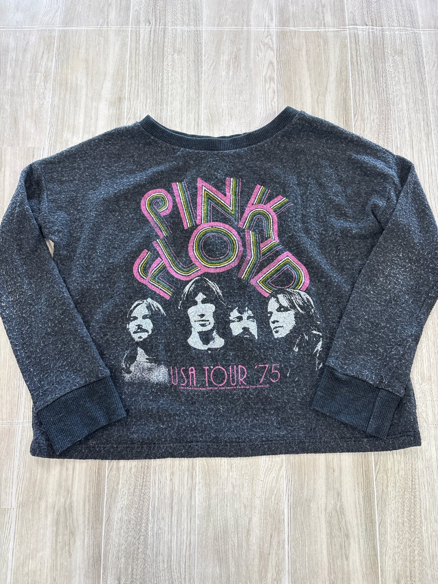 6/7 Junk Food Charcoal Grey Pink Floyd Lightweight Crewneck