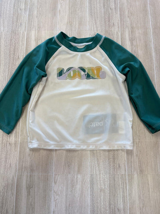 12-18m Local Green/Cream Long Sleeve Swim Shirt - BLEMISH