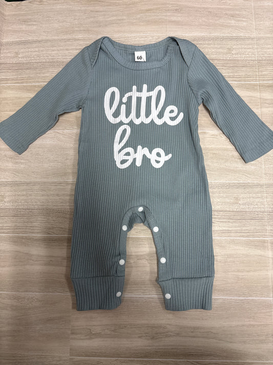 3-6m Little Bro Blue Ribbed Jumpsuit