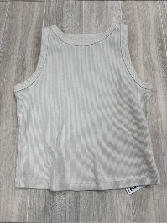 8 Cream Ribbed Cropped Tank