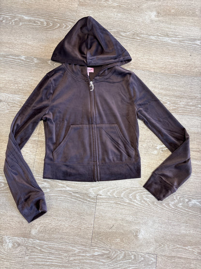NWT Womens Small Juicy Couture Brown Sugar Velour Jacket
