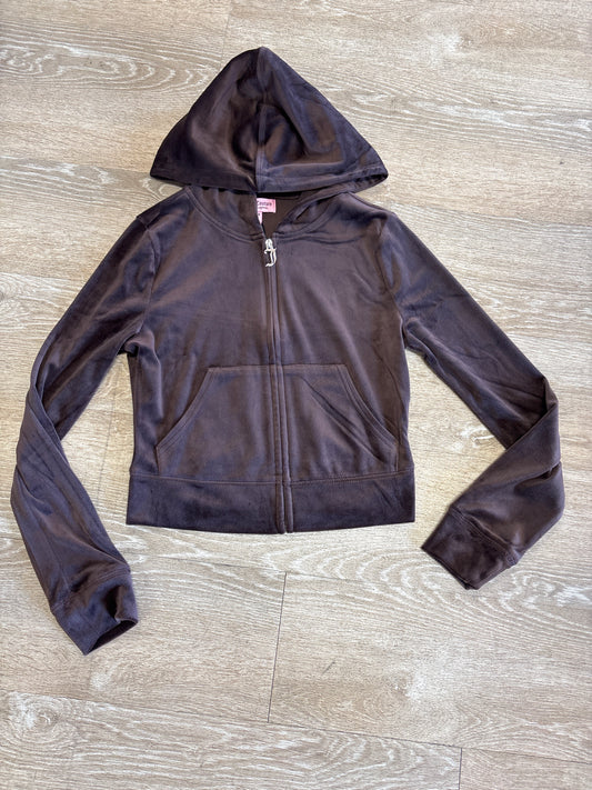 NWT Womens Small Juicy Couture Brown Sugar Velour Jacket