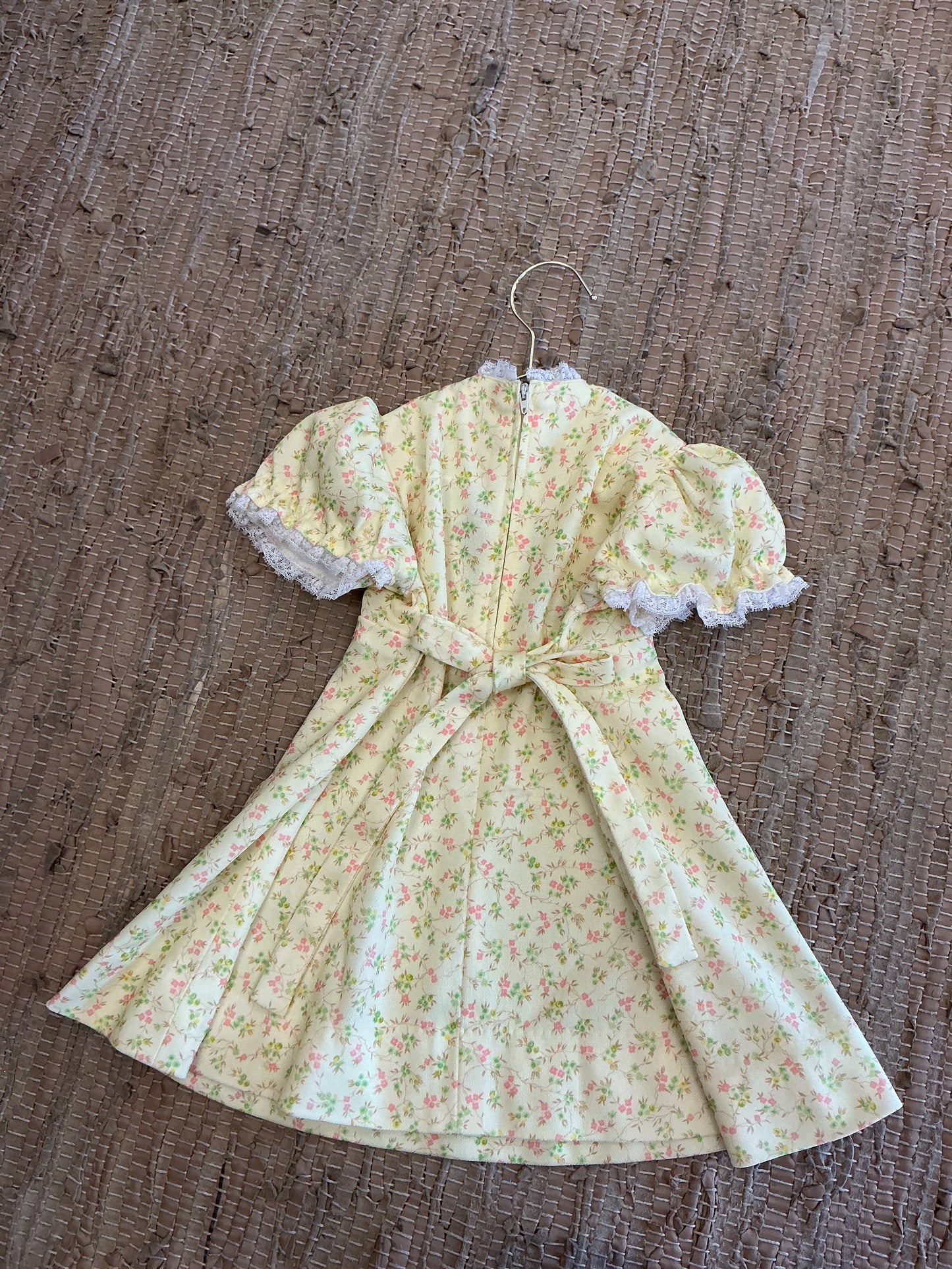 2/3t Vintage Yellow Flower Dress