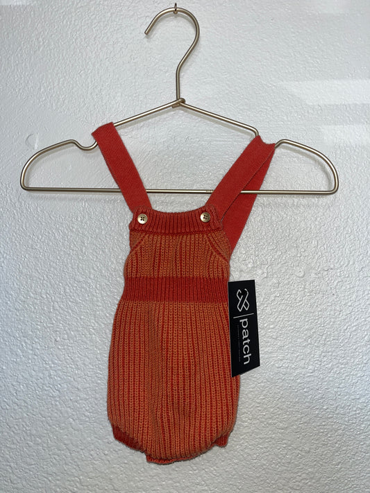 0-3m Knit Orange Knit Romper