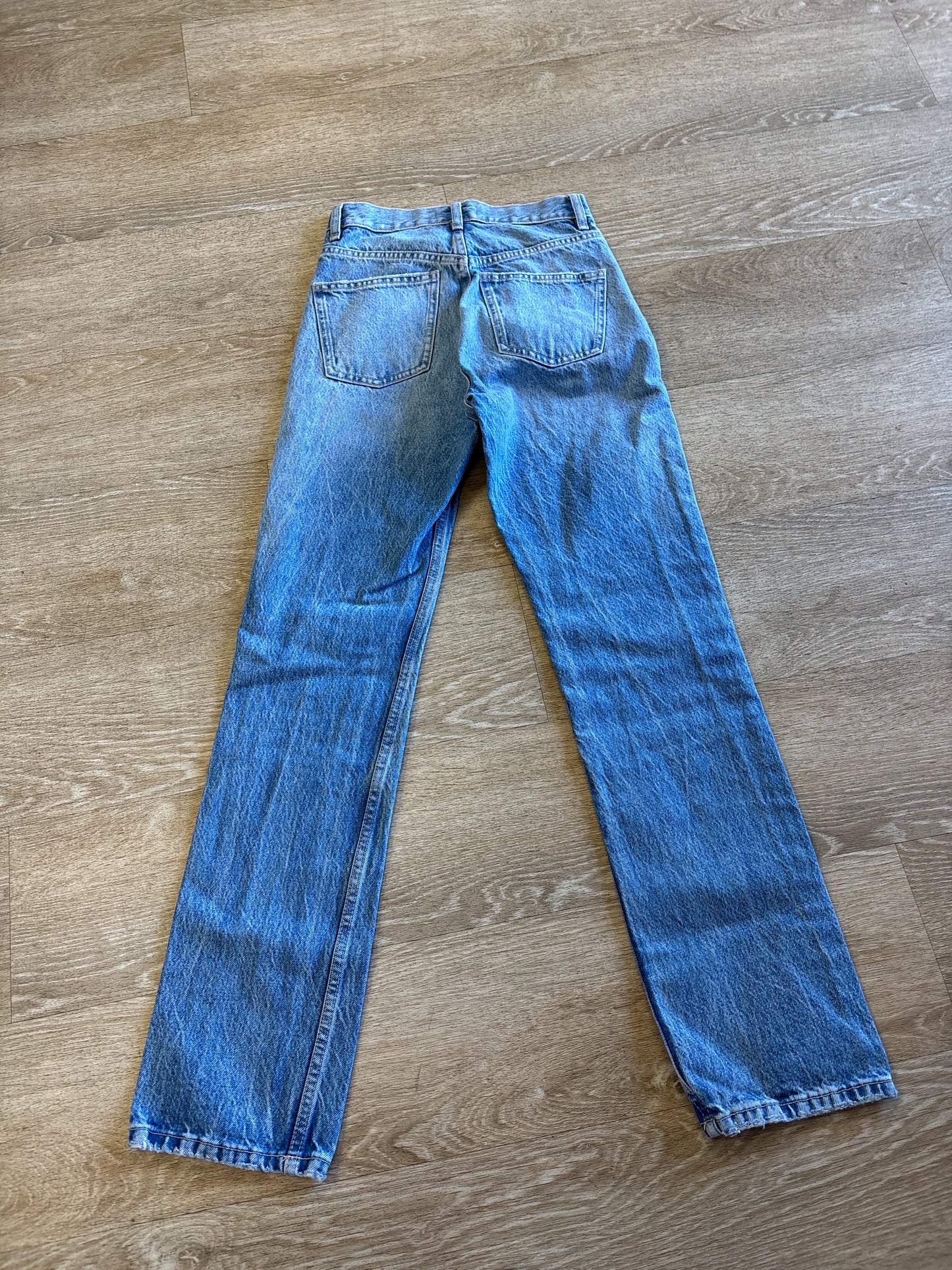 Womens 0 Zara Light Wash High Rise Denim Pant