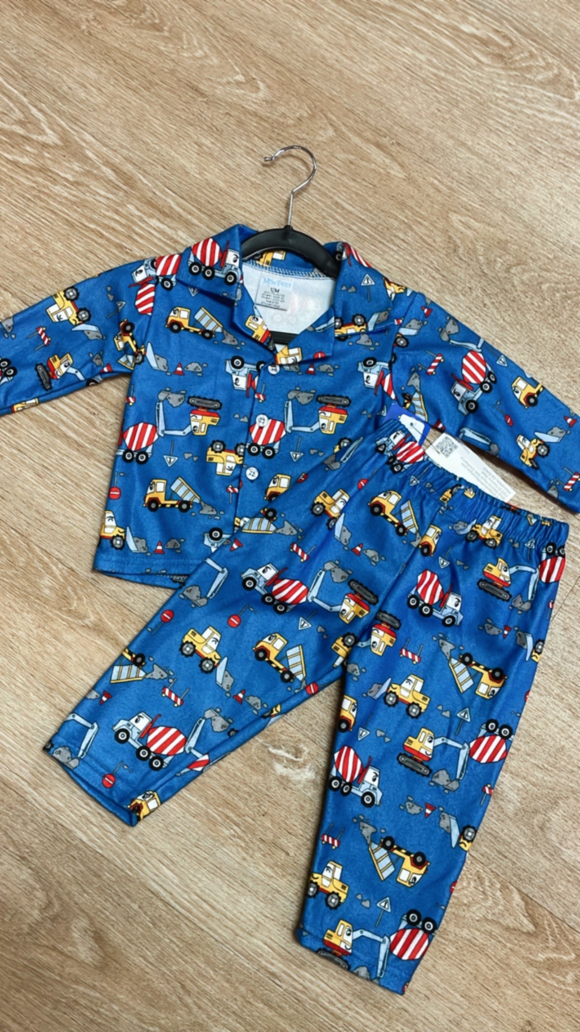 NWT 12m Construction Pajama Set