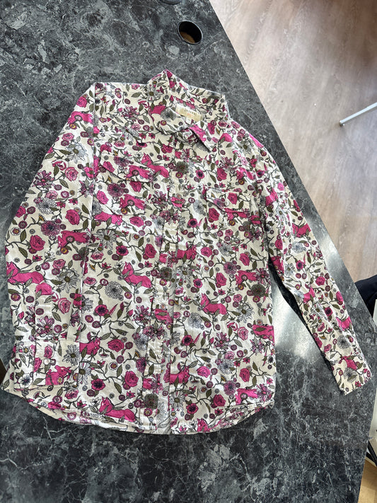 8/10 Shyanne Pink Horse Button Shirt