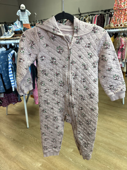 24m Organic Quilted Floral Romper