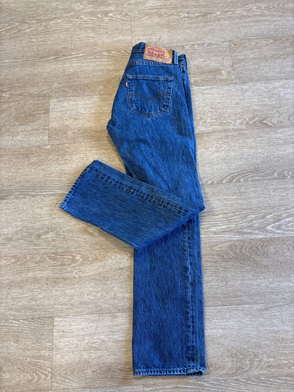 Womens 29 x 30 Levis 501 Dark Wash Denim Pant
