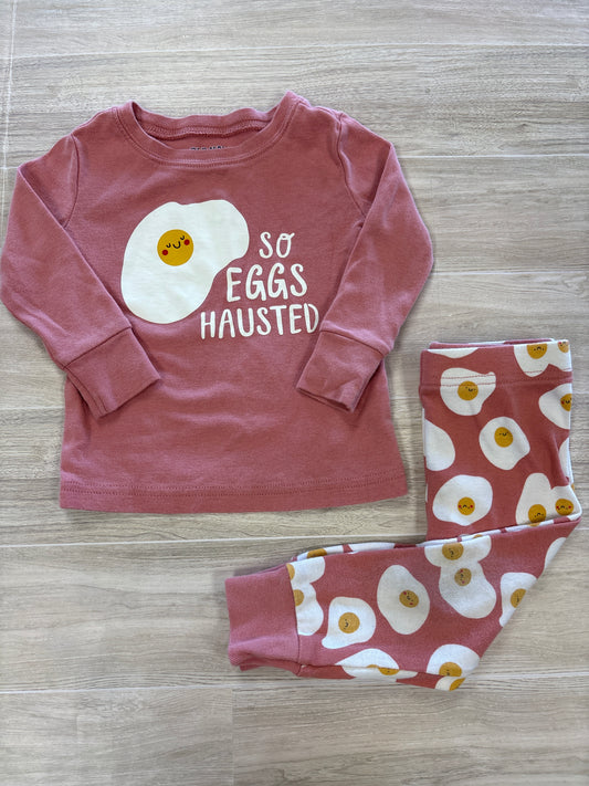12-18m So Eggs Hausted 2 Piece Pajama Set