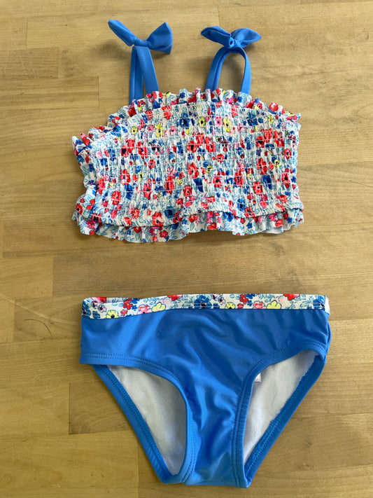 2T Blue Floral 2 Piece Swim Set