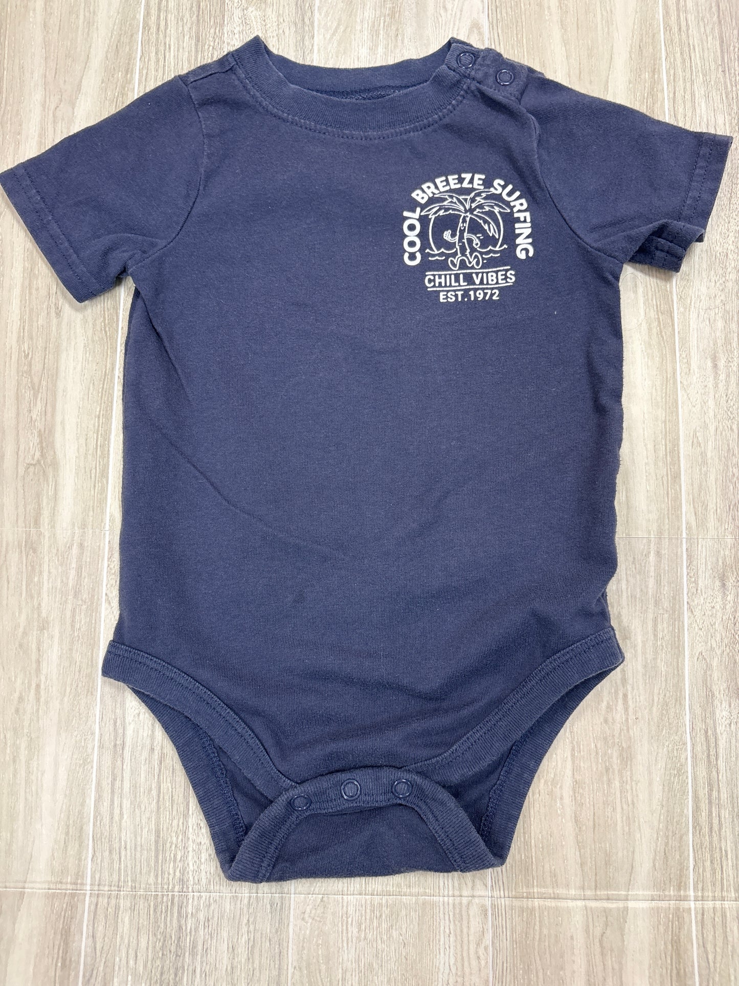 18m Navy Cool Breeze Surfing Graphic Onesie
