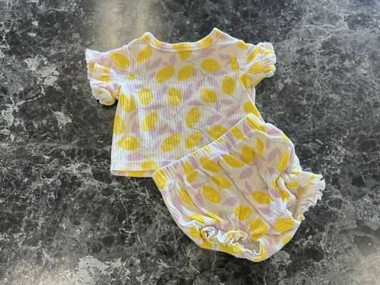 0-3m Ribbed Lemon 2 Piece Set