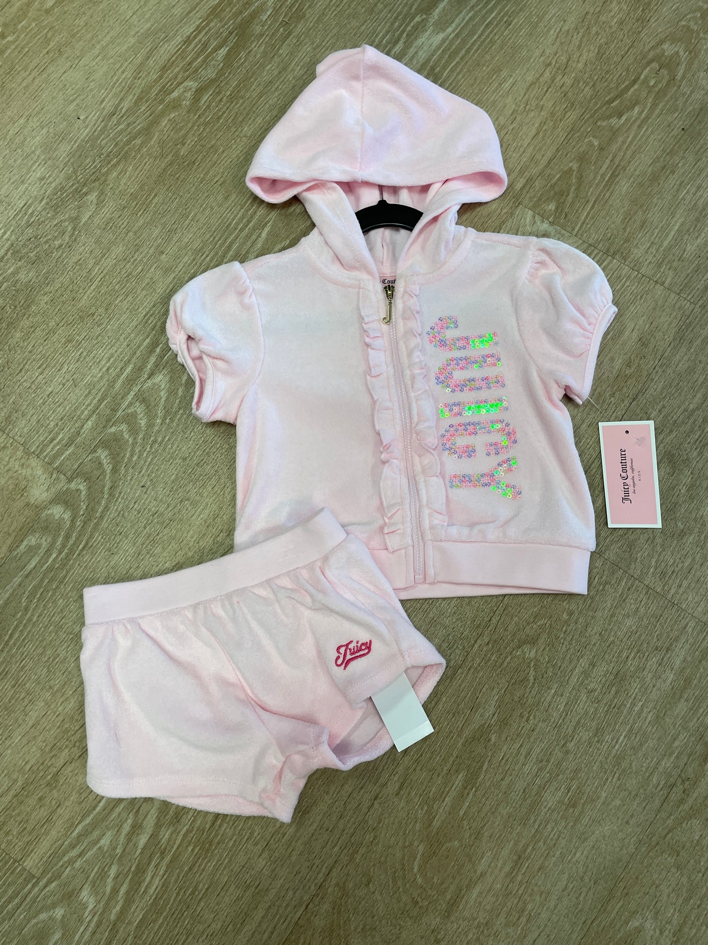 NWT 2T Juicy Couture 2 Piece Terry Shortie Set