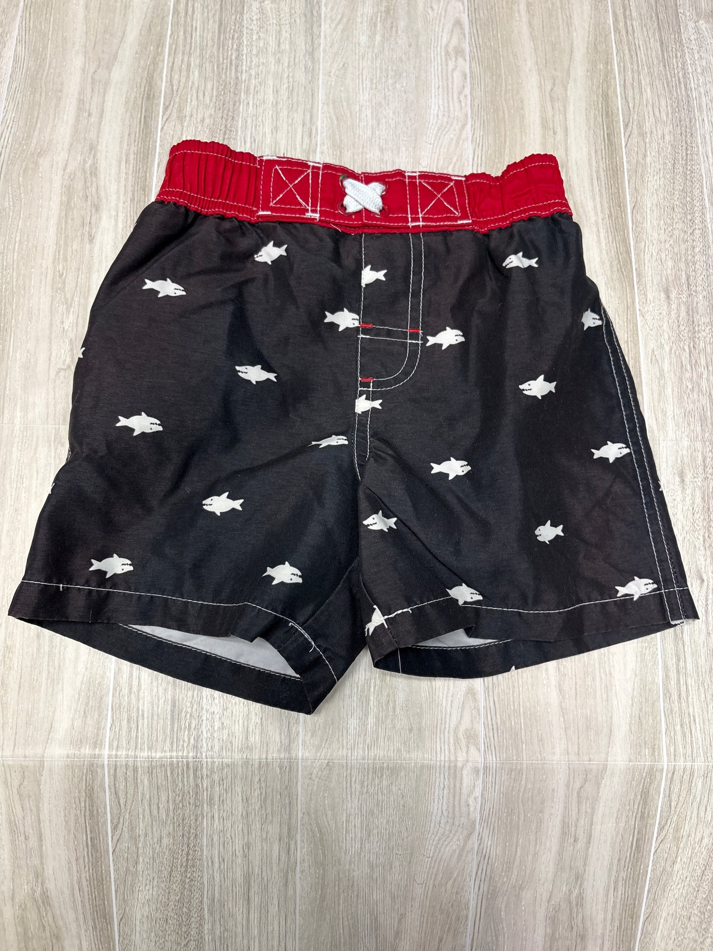 18m Black/Red Sharks Swim Shorts