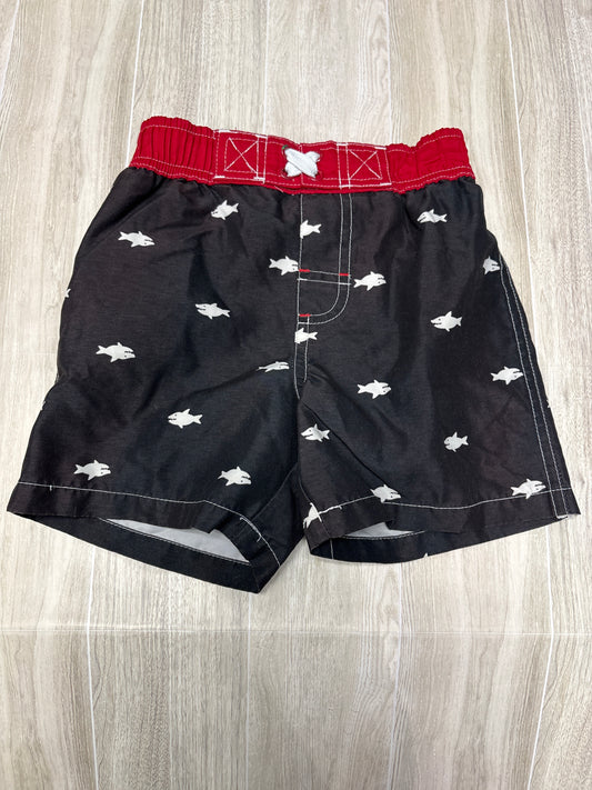 18m Black/Red Sharks Swim Shorts