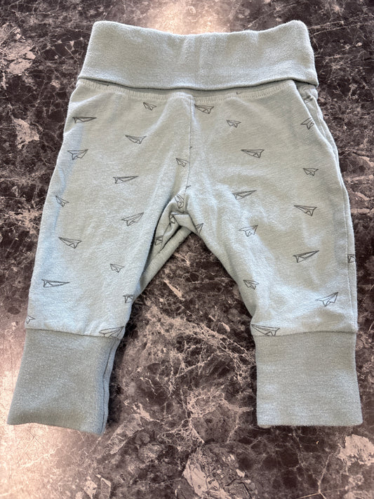 3-6m Blue Paper Airplane Harem Pants