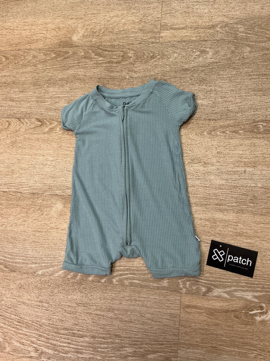 6-12m Little Sleepies Dusty Blue Ribbed Shortie Romper