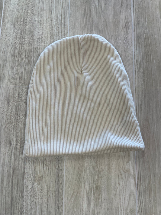 Infant Cream Ribbed Beanie