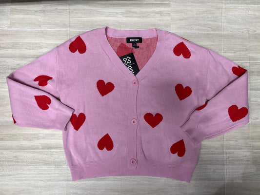 10/12 Light Pink Heart Button Cardigan