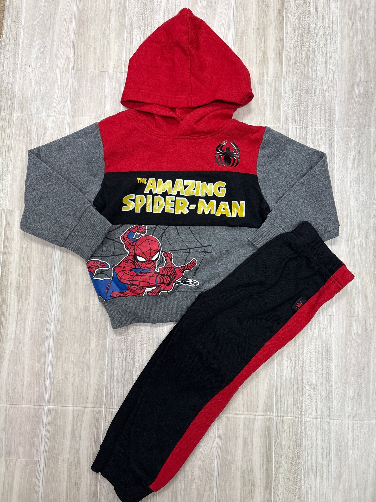 3T Amazing Spiderman2 Piece Hoodie + Sweatpant Set