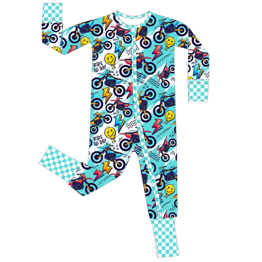 Strictly Wild - Ride All Day Zip Up Pajamas : 12-18M